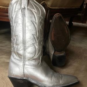 Silver cowboy boots
